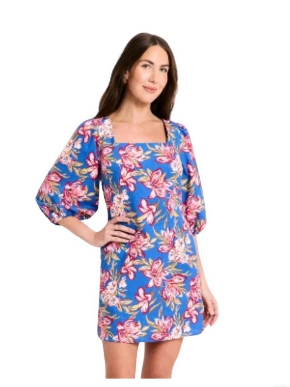 NWT A. New Day XS Linen Blend Cottage Core Floral Dress